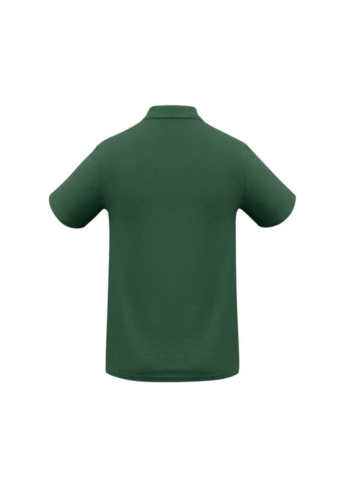 Men's Crew Polo in Forest, Size M, featuring durable fabric blend, UPF protection, and a sleek design with a pocket.