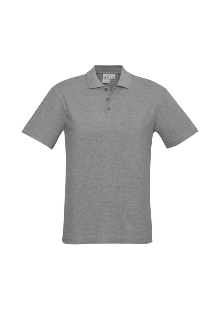 Kids Crew Polo in Grey Marle, Size 12, featuring stylish design, durable fabric, and sun protection for active play.