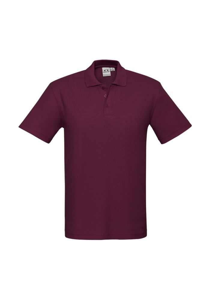 Kids Crew Polo in Maroon, Size 12, featuring a knitted collar, 3-button placket, moisture-wicking fabric, and UV protection.