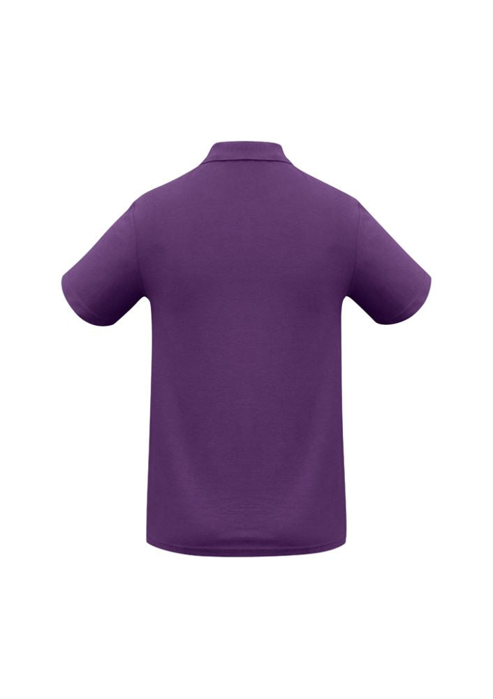 Kids Crew Polo in vibrant purple, size 4, featuring breathable fabric, stylish collar, and moisture-wicking properties.