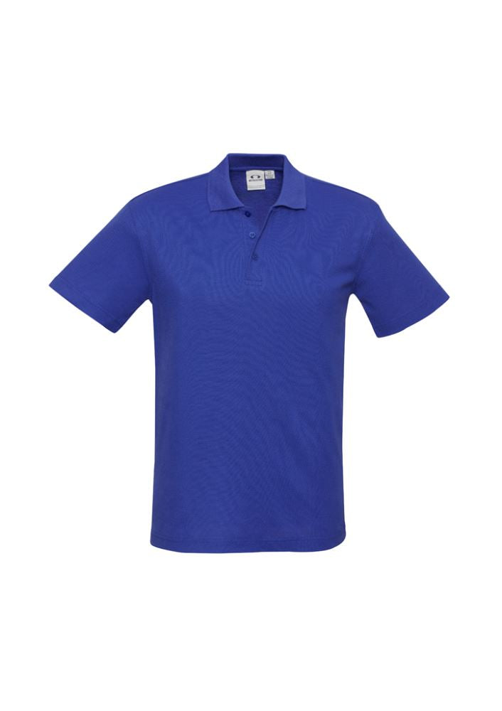 Kids Crew Polo in vibrant Royal, size 6, crafted from durable pique fabric with a stylish knitted collar and sun protection.