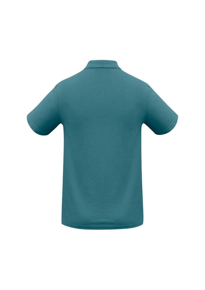 Teal Men's Crew Polo from Biz Collection, Size S, featuring breathable fabric, UPF protection, and a stylish knitted collar.