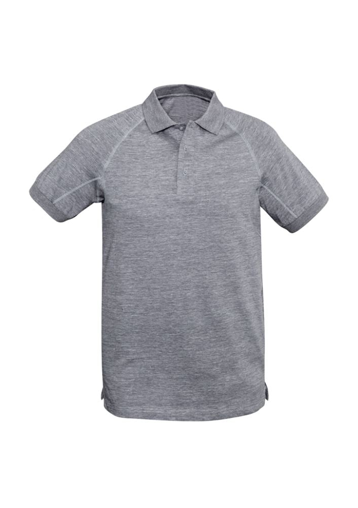 Men's Coast Polo in Silver Grey, size S, features breathable cotton, stylish raglan sleeves, and a polished look for any occasion.