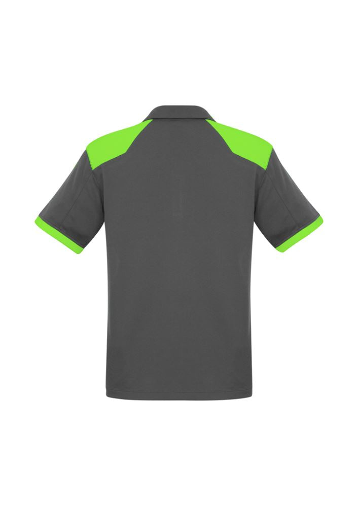 Men's Rival Polo in Grey/Fluoro Lime, Size S, featuring bold design, lightweight fabric, and sun protection for casual wear.