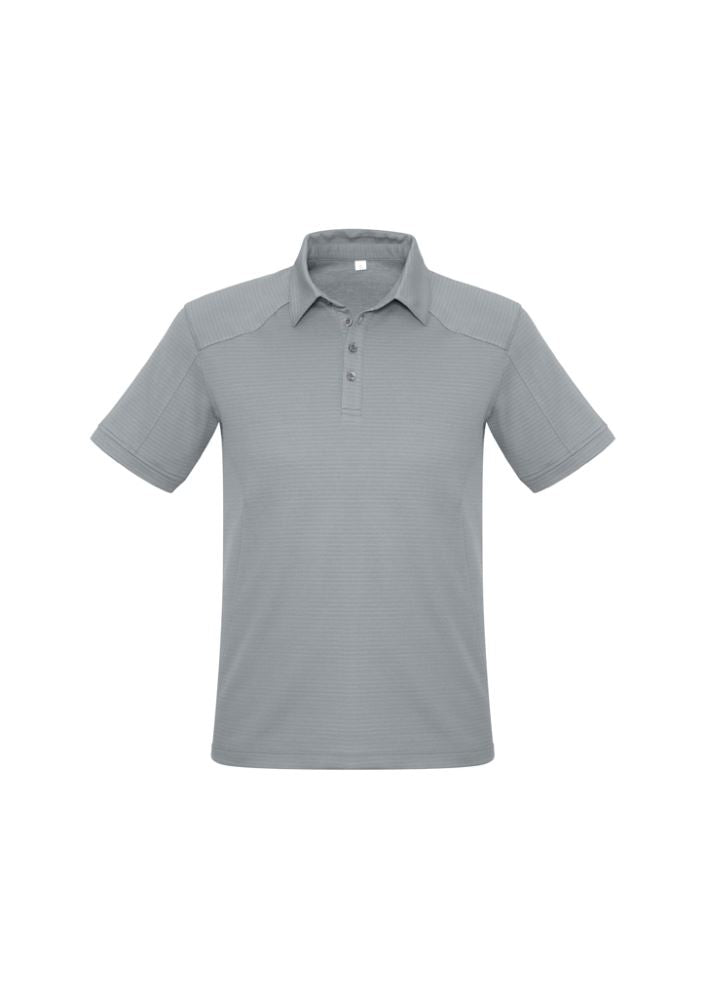 Mens Profile Polo in Silver, Size 3XL, featuring breathable fabric, UPF protection, loose pocket, and stylish stitching details.