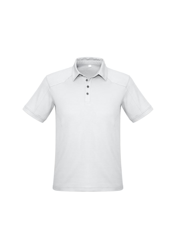 Men's white polo shirt from Biz Collection, size M, crafted from breathable BIZ COOL™ fabric with stylish detailing.