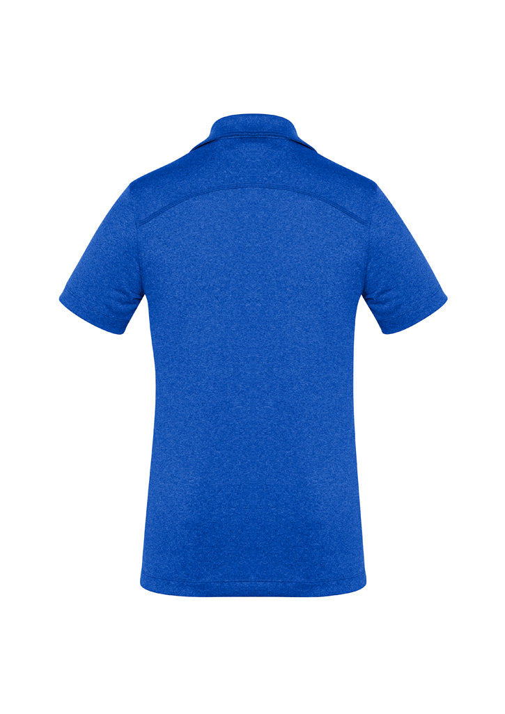 Electric Blue Ladies Aero Polo, size 18, featuring lightweight, breathable fabric and stylish heathered marle pattern.