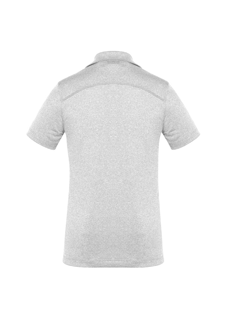 Ladies Aero Polo in Silver, Size 16 with heathered marle pattern, crafted from breathable polyester for style and comfort.