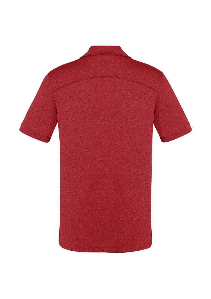 Vibrant red 2XL Mens Aero Polo by Biz Collection, featuring lightweight breathable fabric, stylish heathered pattern, and loose pocket.