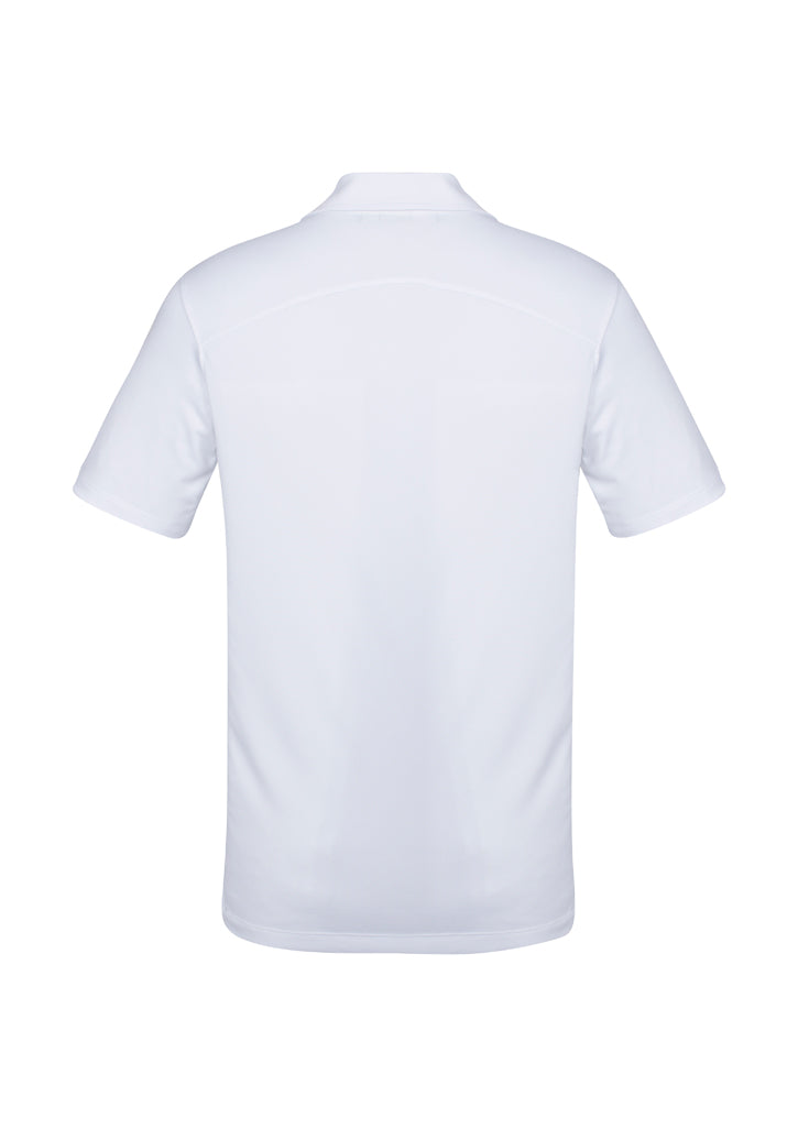 Men's white Aero Polo in size XS, made of lightweight micro polyester with UPF protection and a heathered marle pattern.