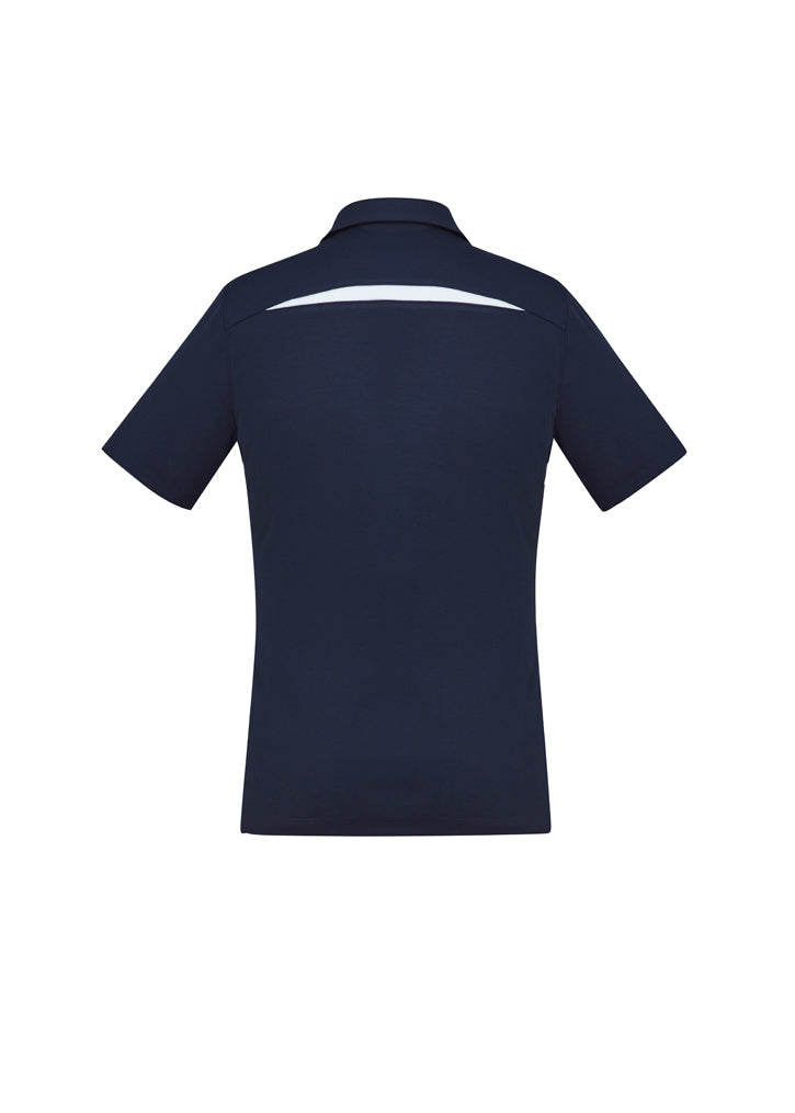 Navy and white Ladies Sonar Polo, size 24, featuring breathable fabric, stylish contrast panels, and a modern collar.