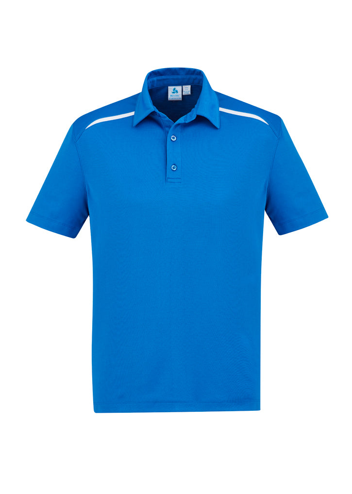 Mens Sonar Polo in Royal/White, Size 5XL, crafted from breathable BIZ COOL™ fabric, featuring stylish contrast panels and a pocket.