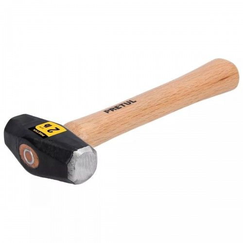 Club Hammer with a wood handle, 2lb forged steel head, ideal for heavy-duty construction and demolition tasks.
