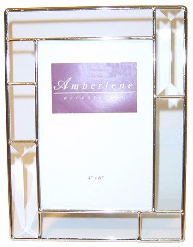 Clear Bevel Chrome Photo Frame, 20.5cm x 16cm, elegant bevelled glass in a sleek metal frame for stylish décor.