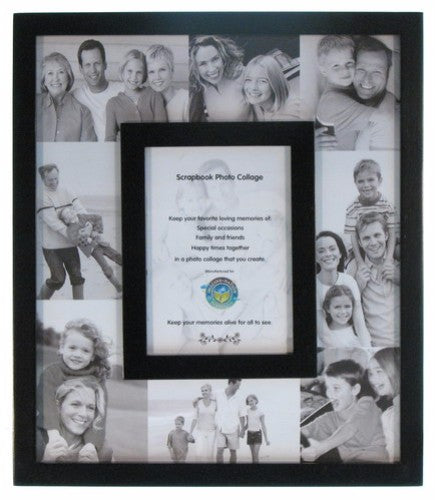 Elegant wooden collage frame, 330x380mm, fits a 5x7 photo, perfect for displaying cherished memories in any decor.