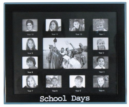 Elegant wood photo frame designed to showcase school memories, fitting photos from 1.5x2 inches to 4x6 inches.