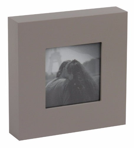 Sleek grey medium box frame with a matt finish, ideal for 3D displays and cherished memories, measuring 23x23x5cm.