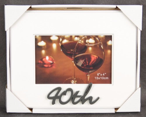 4x6 photo frame celebrating turning 40, features heartfelt words, perfect for cherished memories and home decor.