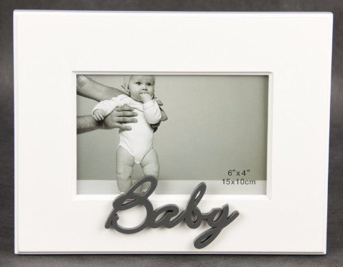 Elegant 4x6 photo frame for baby pictures, featuring uplifting words, perfect for nurseries or as a heartfelt gift.