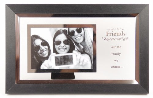 Elegant photo frame with a sleek mirror edge, perfect for showcasing cherished memories in style.