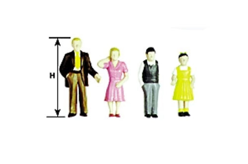 HO/OO Painted Family Figures set featuring 9 intricately crafted figures to enhance model railway scenes with vibrant detail.