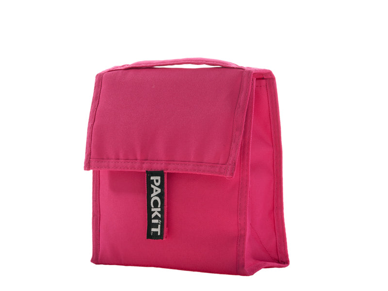 Mini Coolers Poppy: Vibrant, foldable lunch bag by Packit, keeps food cool for 10 hours, perfect for on-the-go meals.