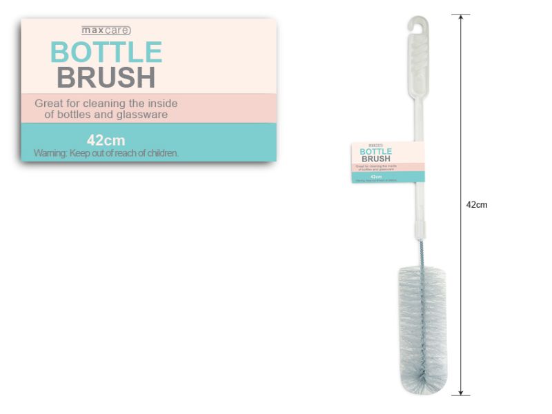 Set of 6 durable 42cm bottle brushes, perfect for cleaning baby bottles and glassware while ensuring a gentle, thorough clean.