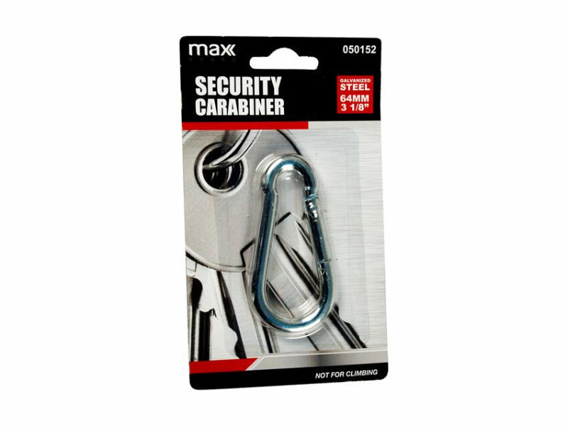 Set of 24 galvanized 3 1/8" security carabiners, ideal for outdoor activities and gear securing, durable and lightweight.