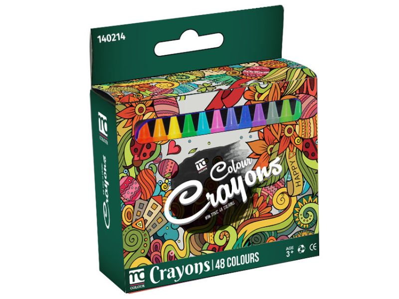 Colour crayons in 12 packs, 80mm long, safe and vibrant, perfect for kids' artistic projects and creativity.