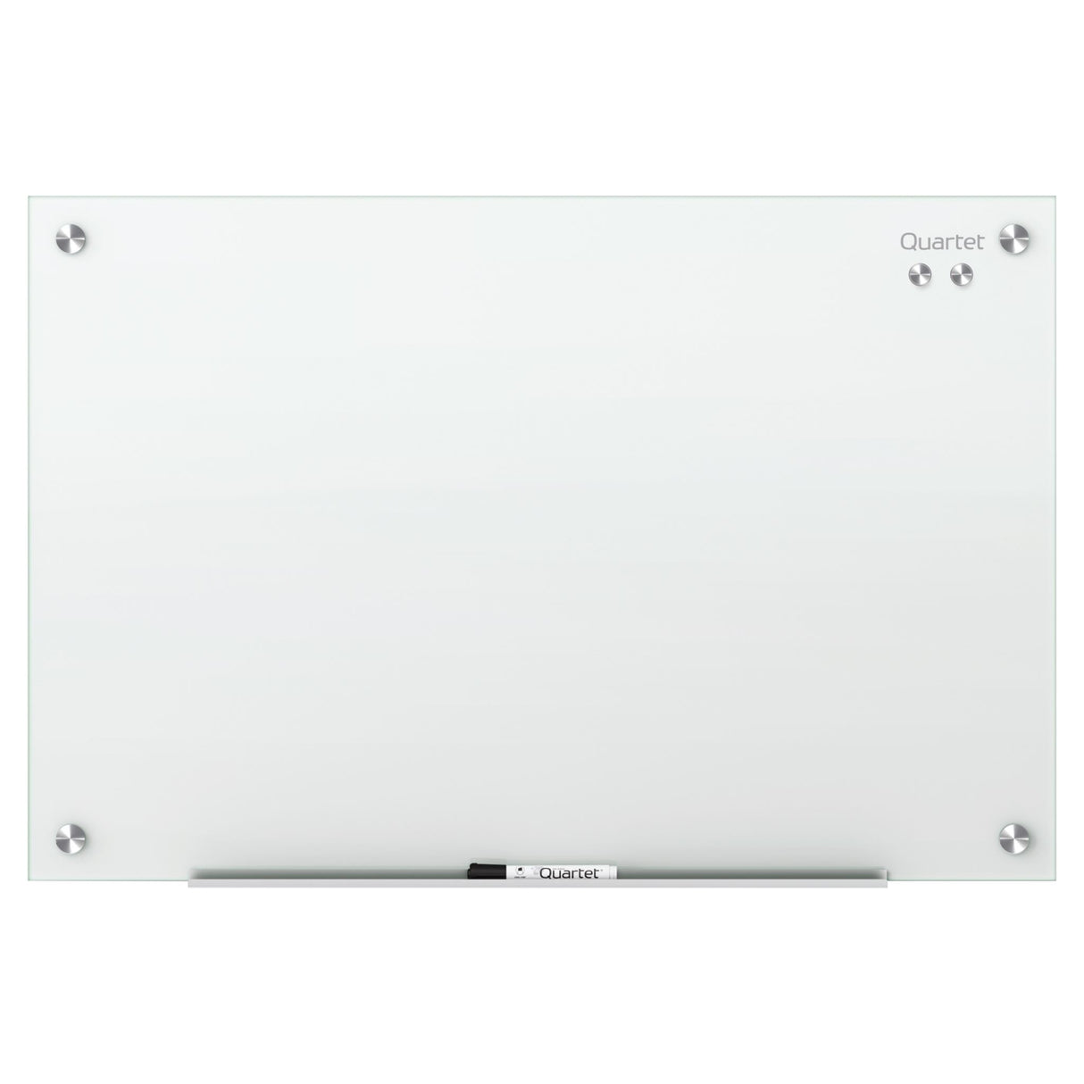 Sleek Quartet Infinity Glass Board 1810x1220mm in white, featuring a durable magnetic surface, erases cleanly, and includes mounting kits.