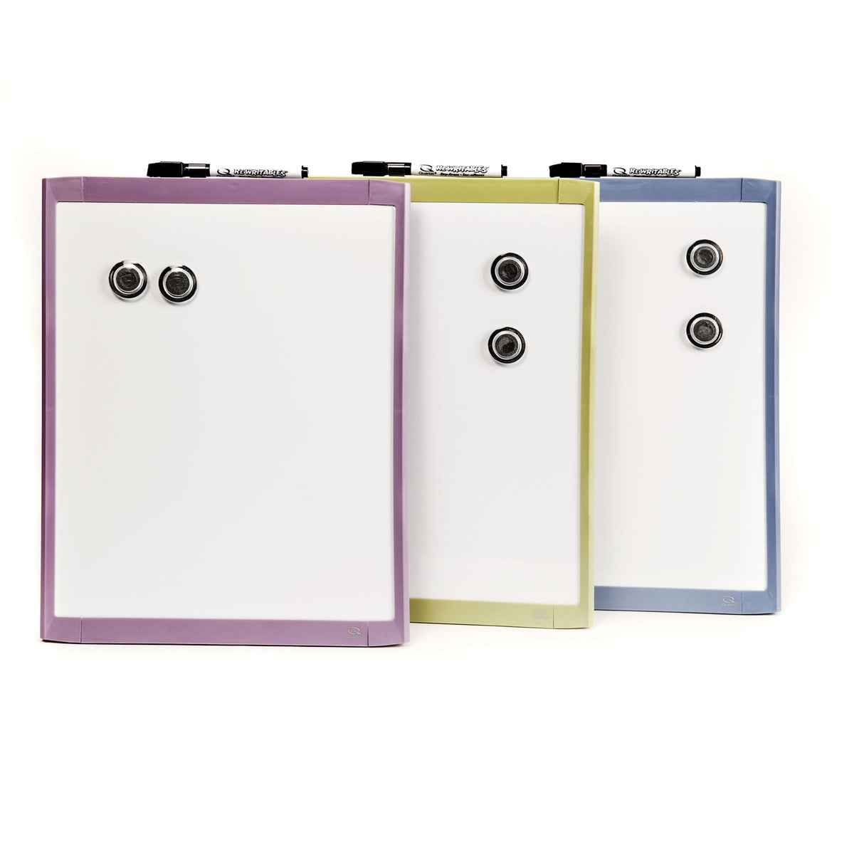 Compact Quartet Basics whiteboard in assorted colors, perfect for notes, reminders, and creative drawing at home or school.