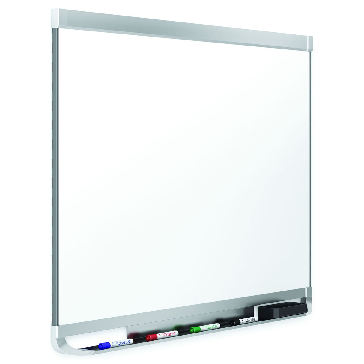 Large QUARTET PRESTIGE 2 whiteboard (1810x1220mm) with durable porcelain surface, magnetic feature, and integrated pen tray.
