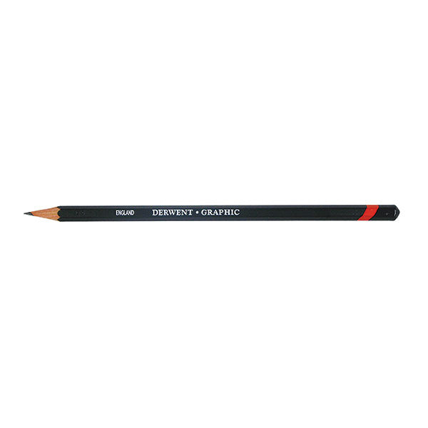 High-quality Derwent Graphic 8B pencils in a pack of 12, perfect for shading and detailed artwork with rich dark lines.