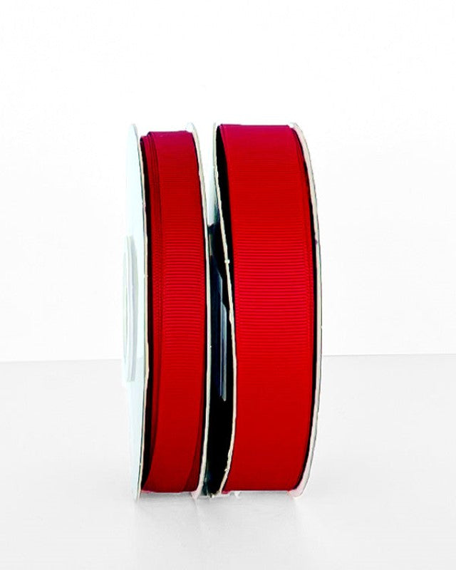 Vibrant red grosgrain ribbon, 22mm wide and 30m long, perfect for crafting, gift wrapping, and DIY projects.