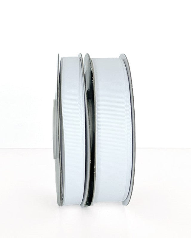 White grosgrain ribbon, 22mm x 30m, ideal for crafting, gift wrapping, bows, and elegant decorations.