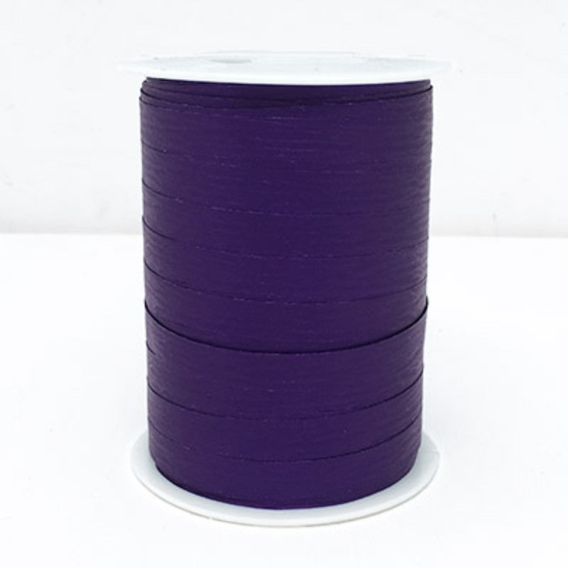 Vibrant purple curling ribbon, 10mm wide and 250m long, perfect for elegant gift wrapping and crafting projects.