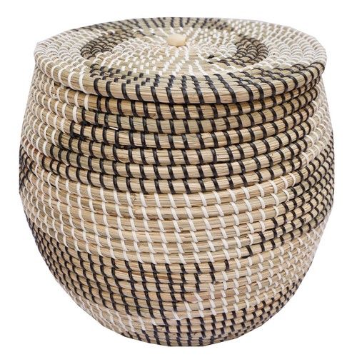 Seagrass Basket with Plastic Weaving