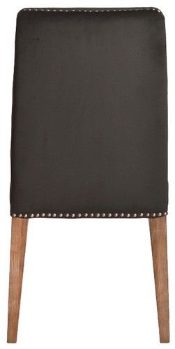 Dining Chair Pascal - Dark Grey Velvet with Antique Studs