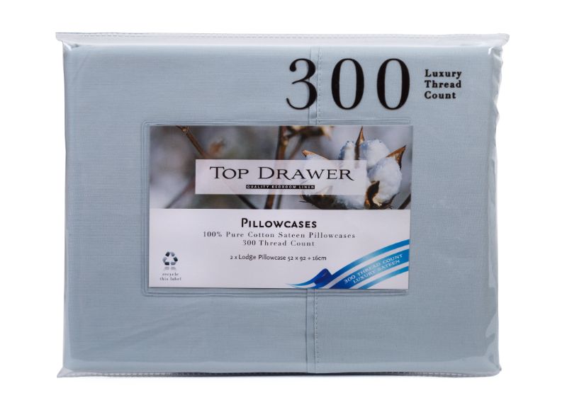 Luxurious sage cotton sateen pillowcases, 300TC, ideal for enhanced comfort and elegant bedroom decor.