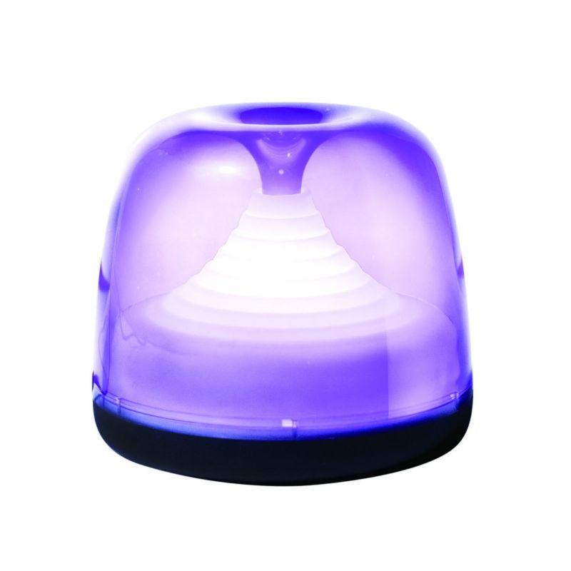 A compact aroma diffuser (10.7cm) with LED lights, comes with lavender oil and scent pads for a calming ambiance.