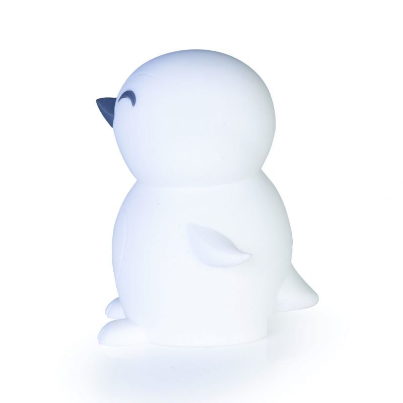 Soft-touch penguin LED night light for kids, featuring 6 brightness levels and a gentle silicone design for bedtime comfort.