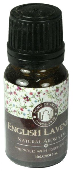 Grade A English Lavender aromatherapy oil in a 10ml bottle, known for its calming scent and relaxation benefits.