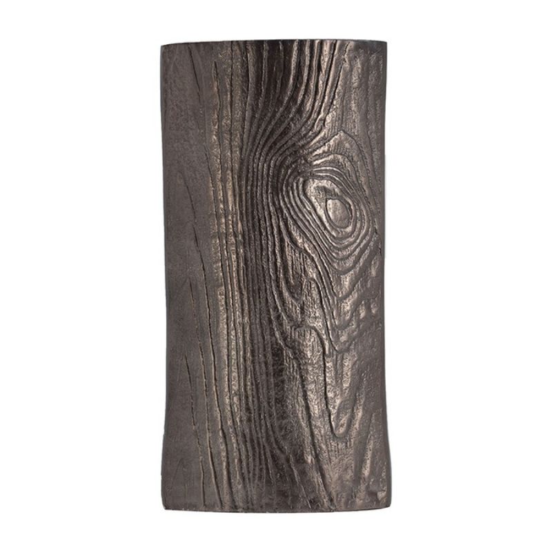 Medium Alu Timber Eye Vase in wenge finish, featuring a tall cylindrical shape and round base, perfect for fresh flowers or decor.
