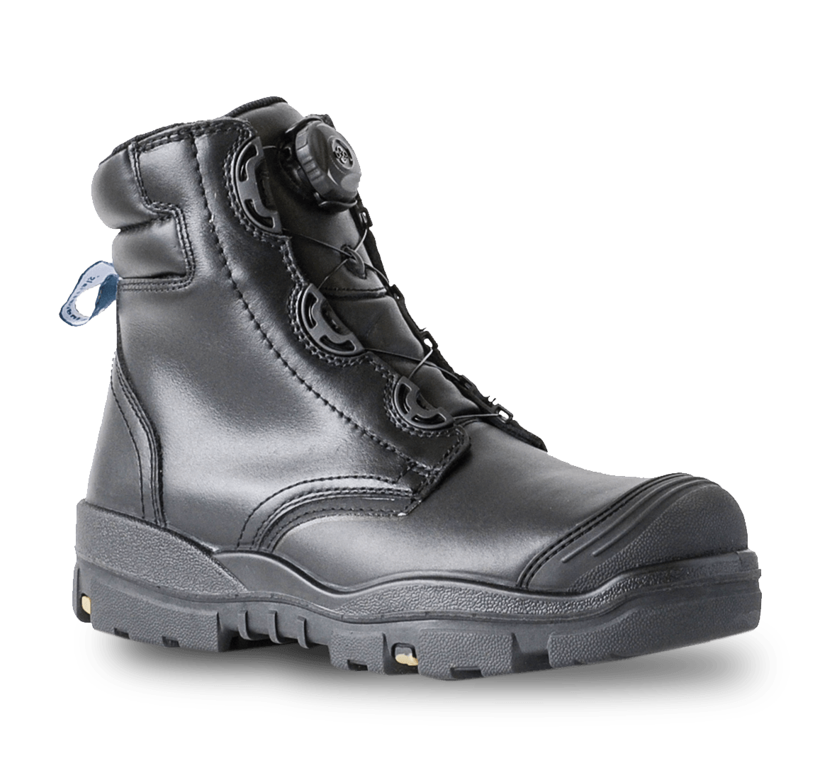Bata Ranger Black Nubuck BOA Lace Safety Boot, Size 13, featuring steel toe, BOA lacing, and slip-resistant dual-density sole.