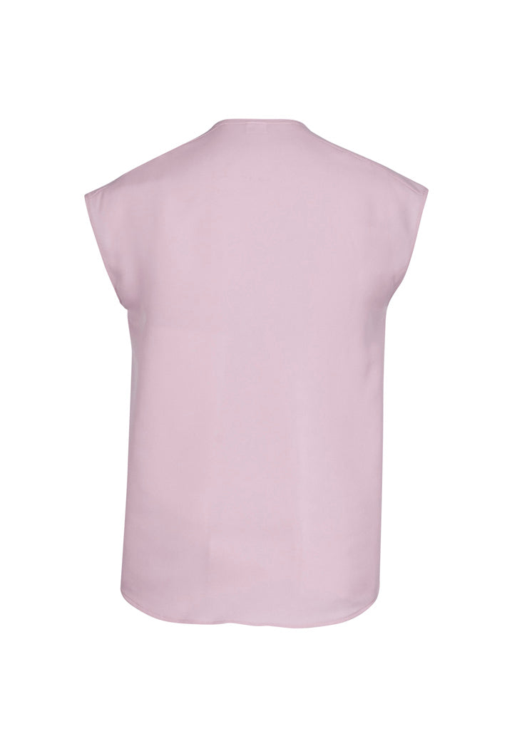 Amethyst Lily Ladies Blouse featuring soft lapel, extended shoulder, and loose fit, ideal for professional settings.