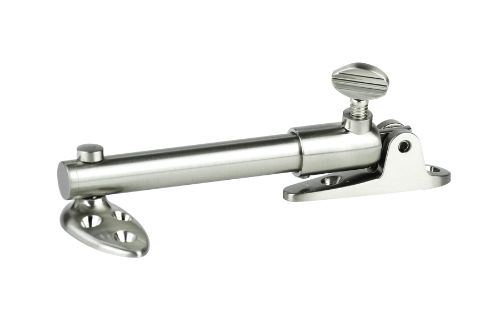 Short Telescopic Stay 90mm for side hung windows, satin nickel finish, adjustable, compact, durable brass and zinc construction.