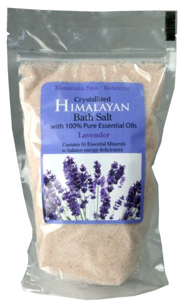 Lavender bath salt in a 700-gram package, promoting relaxation and a spa-like bathing experience with calming lavender aroma.