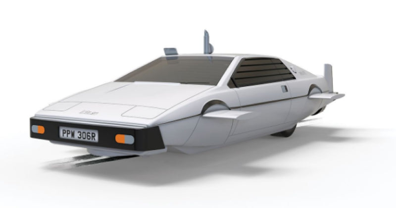 Model of the 007 Lotus Esprit 'Wet Nellie', a sleek car-to-submarine transformation from The Spy Who Loved Me.