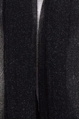 Soft Pleat Lurex in BLACK; luxurious, lightweight fabric with shimmering threads, perfect for elegant outfits and accessories.