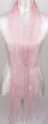 Delicate Baby Pink 100% silk wrap, 180cm x 70cm, featuring elegant tassels, perfect for layering and all-season wear.